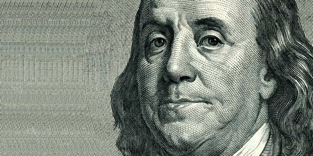 close up shot of benjamin franklin