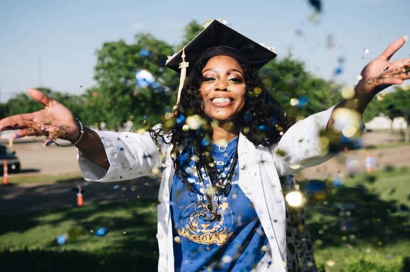 graduated nurse woman celebrating