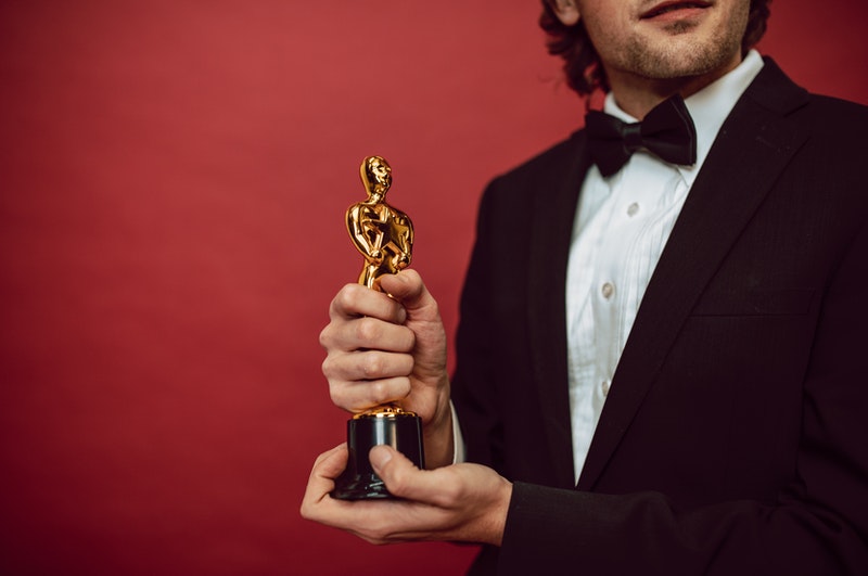 man receiving an award